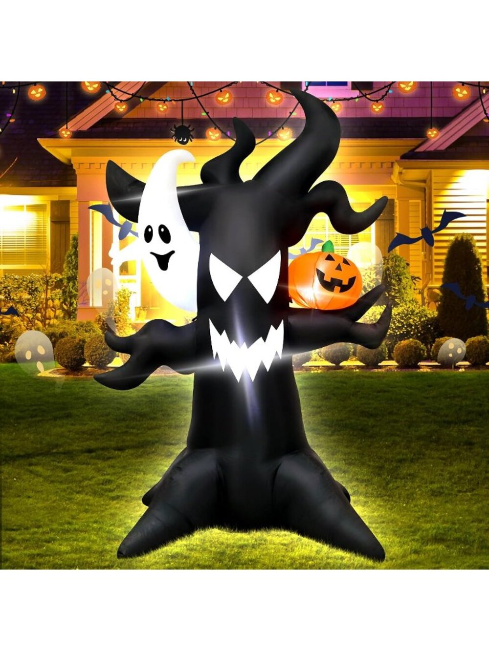 🎃6FT Halloween Inflatable Ghost Tree Haunted With LED Lights Blow Up Yard Decor